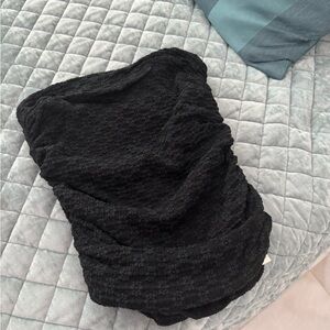 Black Textured Tube Top